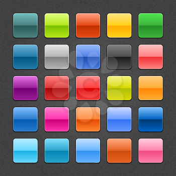 Royalty Free Clipart Image of Colourful Square Computer Buttons