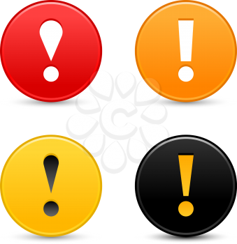 Royalty Free Clipart Image of Round Exclamation Signs