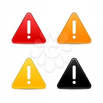 Royalty Free Clipart Image of Triangular Exclamation Mark Signs