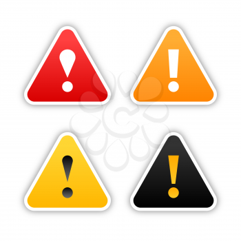 Royalty Free Clipart Image of Triangular Exclamation Signs
