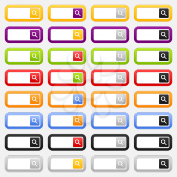 Royalty Free Clipart Image of a Set of Search Buttons
