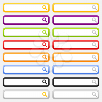 Royalty Free Clipart Image of a Set of Search Icons