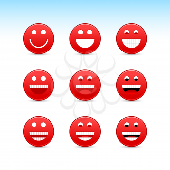 Royalty Free Clipart Image of a Bunch of Smiley Faces