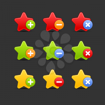 Royalty Free Clipart Image of a Bunch of Star Icons