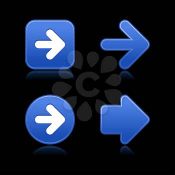 Royalty Free Clipart Image of Blue Arrow Icons