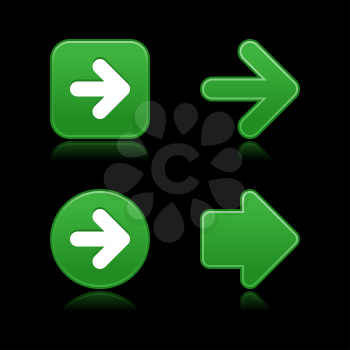 Royalty Free Clipart Image of Four Green Arrows