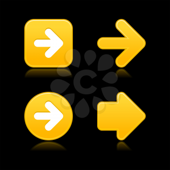 Royalty Free Clipart Image of Yellow Arrow Icons