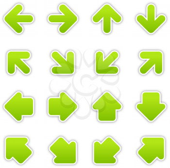 Royalty Free Clipart Image of a Set of Green Arrows