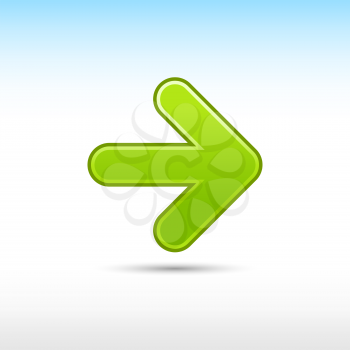 Royalty Free Clipart Image of a Green Arrow Icon