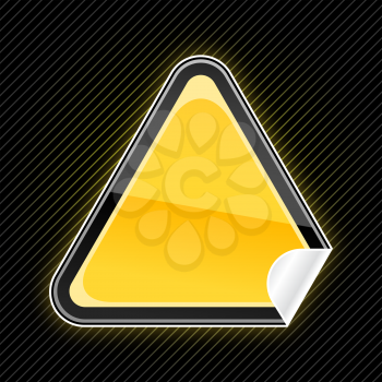 Royalty Free Clipart Image of a Yellow Triangular Sign