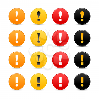Royalty Free Clipart Image of a Set of Exclamation Mark Icons