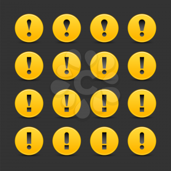 Royalty Free Clipart Image of a Set of Exclamation Mark Icons