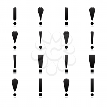 Royalty Free Clipart Image of a Bunch of Exclamation Marks