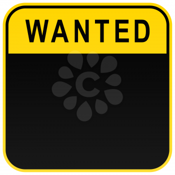 Royalty Free Clipart Image of a Wanted Sign