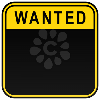 Royalty Free Clipart Image of a Wanted Sign