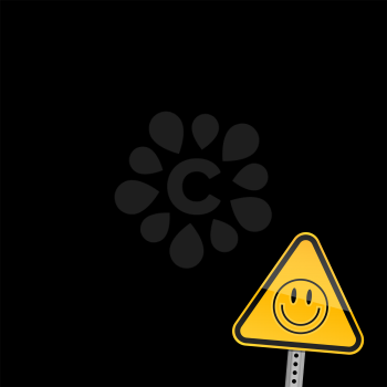 Royalty Free Clipart Image of a Smiley Face Sign