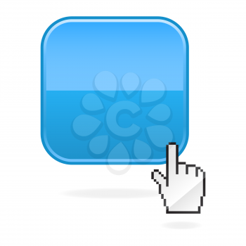 Royalty Free Clipart Image of a Computer Icon and Cursor