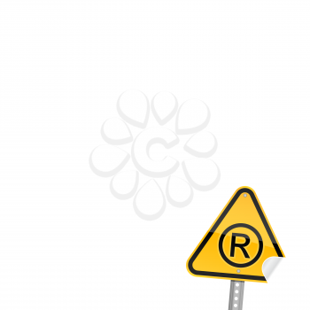 Royalty Free Clipart Image of a Registered Icon on a Sign