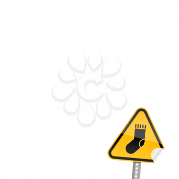 Royalty Free Clipart Image of a Sock on a Sign