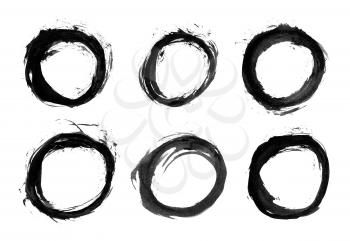 Royalty Free Clipart Image of Black Circles