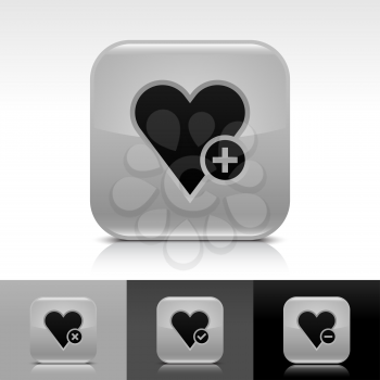 Royalty Free Clipart Image of a Set of Heart Icons