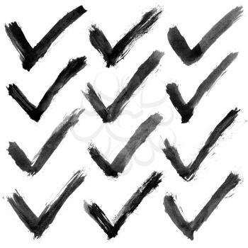 Royalty Free Clipart Image of Black Check Marks