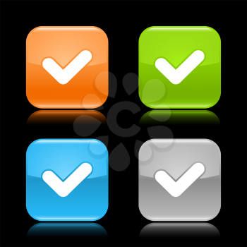 Royalty Free Clipart Image of Check Mark Buttons