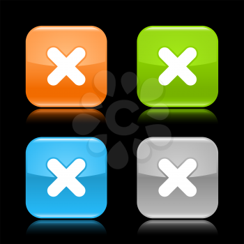 Royalty Free Clipart Image of a Set of Delete Icons