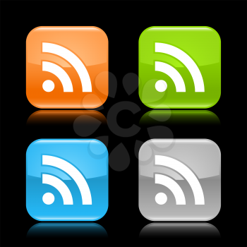 Royalty Free Clipart Image of a Set of RSS Icons