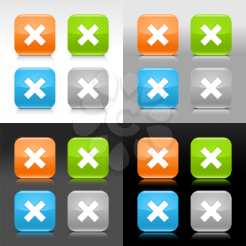 Royalty Free Clipart Image of a Bunch of Delete Icons