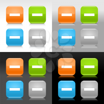 Royalty Free Clipart Image of a Set of Minus Icons