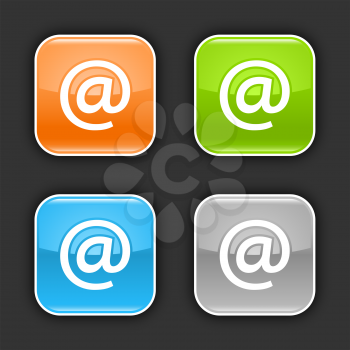 Royalty Free Clipart Image of a Set of Email At Signs