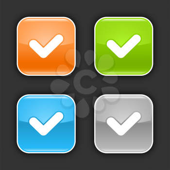 Royalty Free Clipart Image of a Set of Check Mark Icons