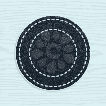 Circle blank leather label retro vintage style wood texture background