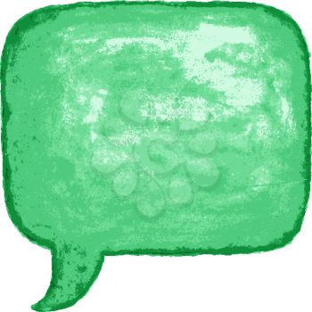 Green watercolor empty speech bubble dialog square shape on white background