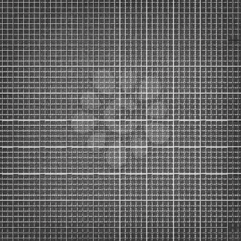 Dark grayscale graph paper seamless texture with white lines grid and noise effect