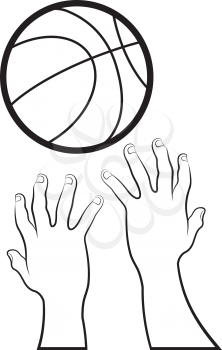 Royalty Free Clipart Image of Throwing a Basketball