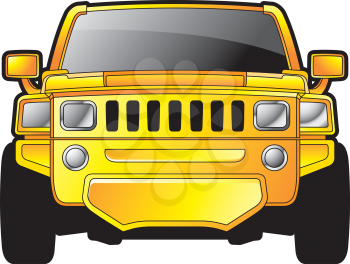 Royalty Free Clipart Image of a Yellow Vehicle
