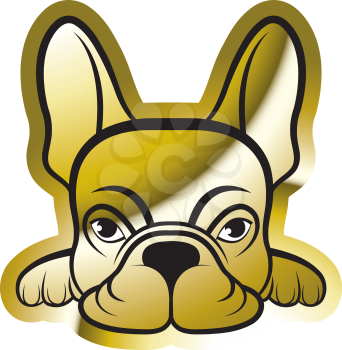Royalty Free Clipart Image of a Gold Boston Terrier