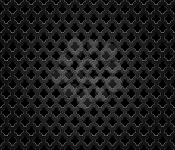 Abstract perforated metal dark background, vector design