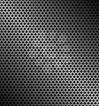Abstract perforated metallic sheet on dark gray background