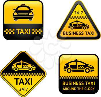 Taxi cab set labels, vector design element