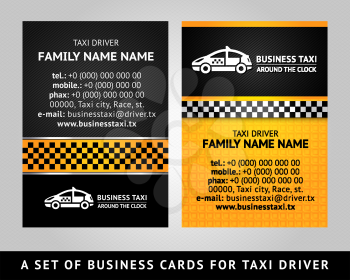 Business card - TAXI, vector template 10eps