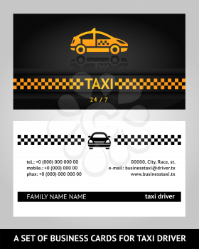 business cards taxi cab, vector template 10eps