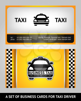 Business cards taxi, vector template 10 eps