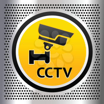 CCTV symbol on a chromium silver background