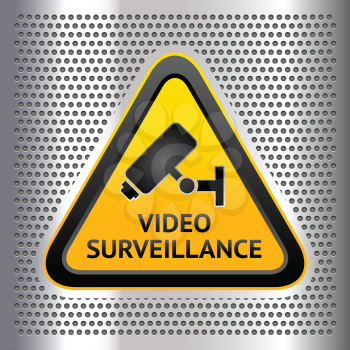 CCTV symbol, on a chromium background, vector