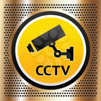 CCTV symbol on a golden vector background