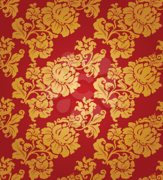 Curtains, seamless pattern, ornament floral, vector
