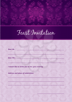 Decorative Pattern and Frame template. Perfect as invitation or announcement. For example a wedding.